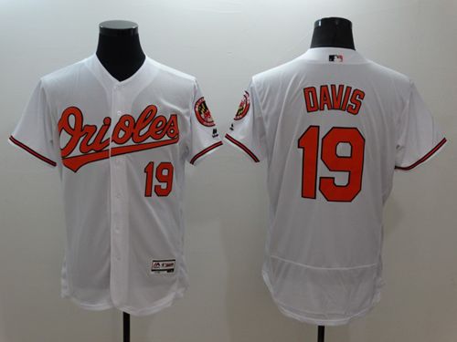 Orioles #19 Chris Davis White Flexbase Authentic Collection Stitched Jersey