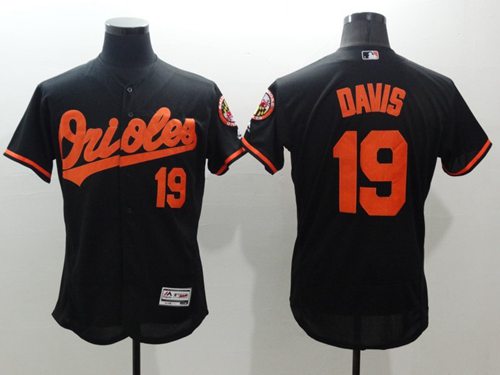 Orioles #19 Chris Davis Black Flexbase Authentic Collection Stitched Jersey
