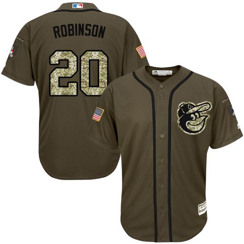 Orioles #20 Frank Robinson Green Salute To Service Stitched Jersey