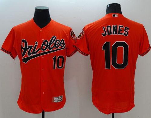 Orioles #10 Adam Jones Orange Flexbase Authentic Collection Stitched Jersey