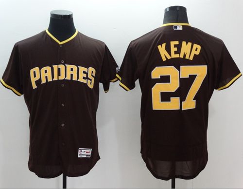 Padres #27 Matt Kemp Brown Flexbase Authentic Collection Stitched Jersey
