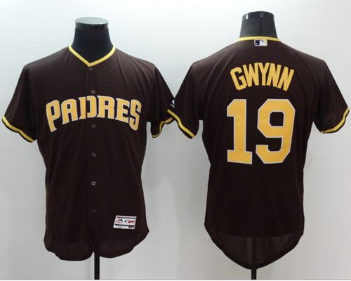 Padres #19 Tony Gwynn Brown Flexbase Authentic Collection Stitched Jersey