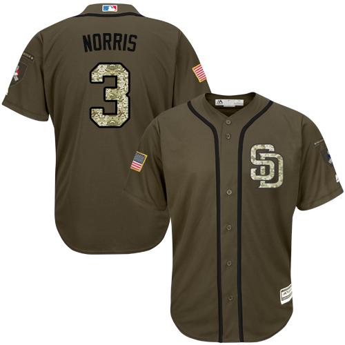 Padres #3 Derek Norris Green Salute To Service Stitched Jersey