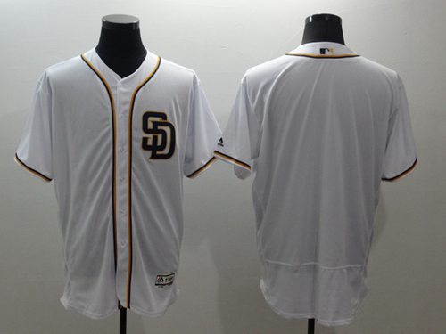 Padres Blank White Flexbase Authentic Collection Stitched Jersey