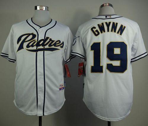 Padres #19 Tony Gwynn White Home Cool Base Stitched Jersey