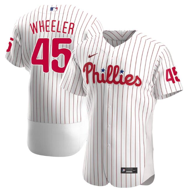 Philadelphia Phillies White#45 Zack Wheeler Flex Base Stitched Jersey