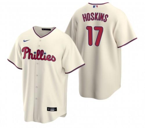 Philadelphia Phillies #17 Rhys Hoskins Cream Cool Base Stitched Baseball Jersey