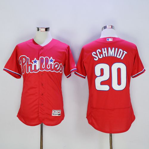 Phillies #20 Mike Schmidt Red Flexbase Authentic Collection Stitched Jersey
