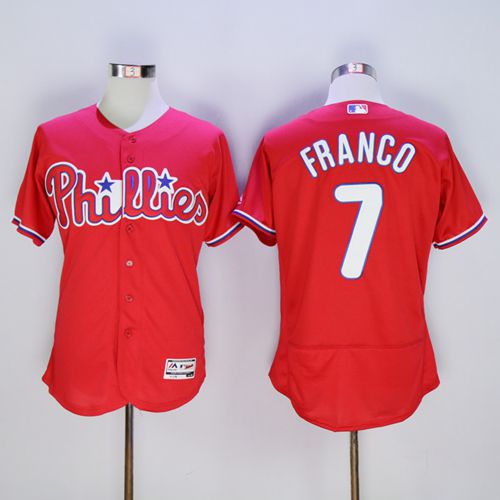 Phillies #7 Maikel Franco Red Flexbase Authentic Collection Stitched Jersey