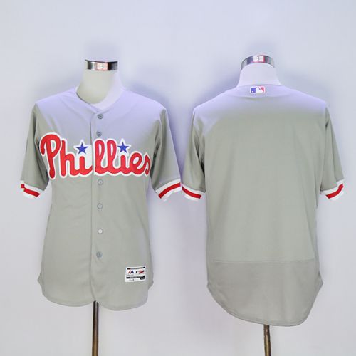 Phillies Blank Grey Flexbase Authentic Collection Stitched Jersey