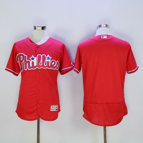 Phillies Blank Red Flexbase Authentic Collection Stitched Jersey