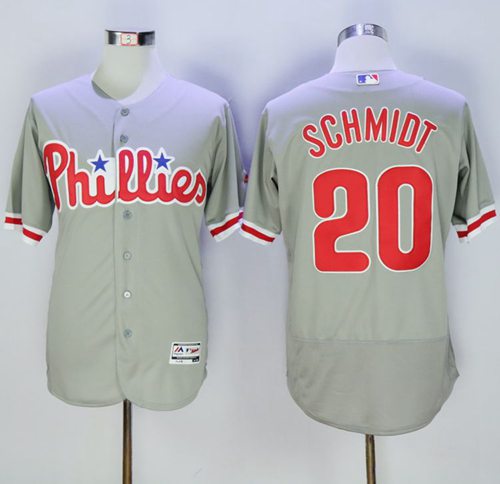 Phillies #20 Mike Schmidt Grey Flexbase Authentic Collection Stitched Jersey