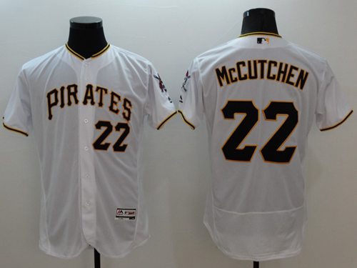 Pirates #22 Andrew McCutchen White Flexbase Authentic Collection Stitched Jersey