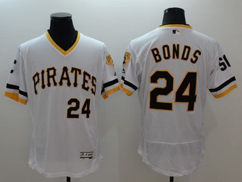 Pirates #24 Barry Bonds White Flexbase Authentic Collection Cooperstown Stitched Jersey