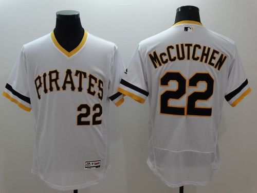 Pirates #22 Andrew McCutchen White Flexbase Authentic Collection Cooperstown Stitched Jersey