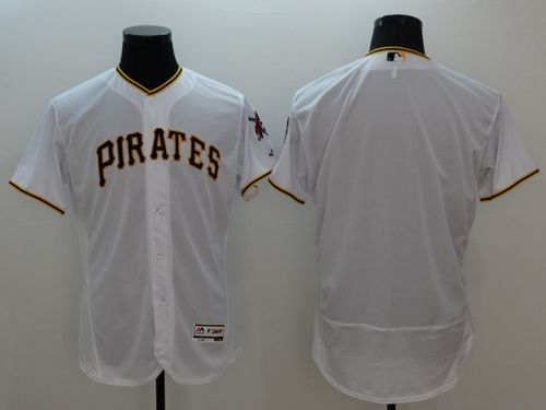 Pirates Blank White Flexbase Authentic Collection Stitched Jersey