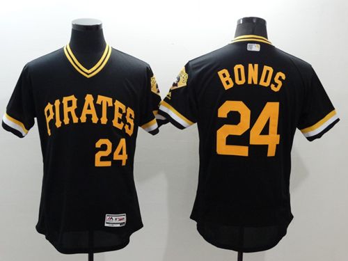 Pirates #24 Barry Bonds Black Flexbase Authentic Collection Cooperstown Stitched Jersey