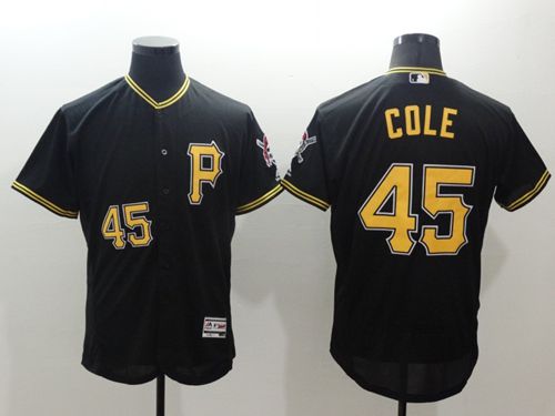 Pirates #45 Gerrit Cole Black Flexbase Authentic Collection Stitched Jersey