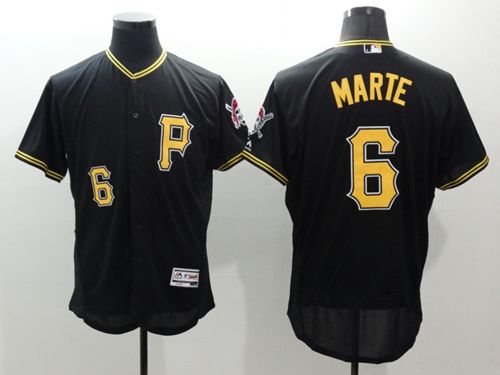 Pirates #6 Starling Marte Black Flexbase Authentic Collection Stitched Jersey