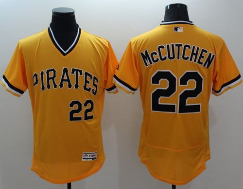 Pirates #22 Andrew McCutchen Gold Flexbase Authentic Collection Cooperstown Stitched Jersey