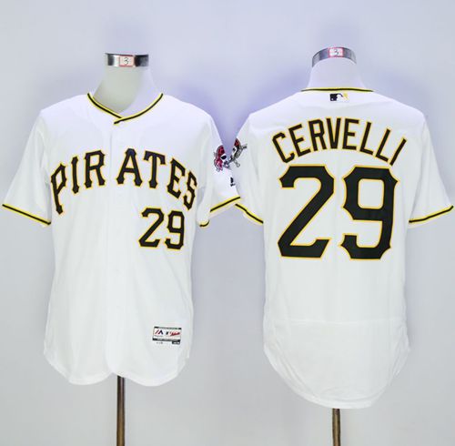 Pirates #29 Francisco Cervelli White Flexbase Authentic Collection Stitched Jersey
