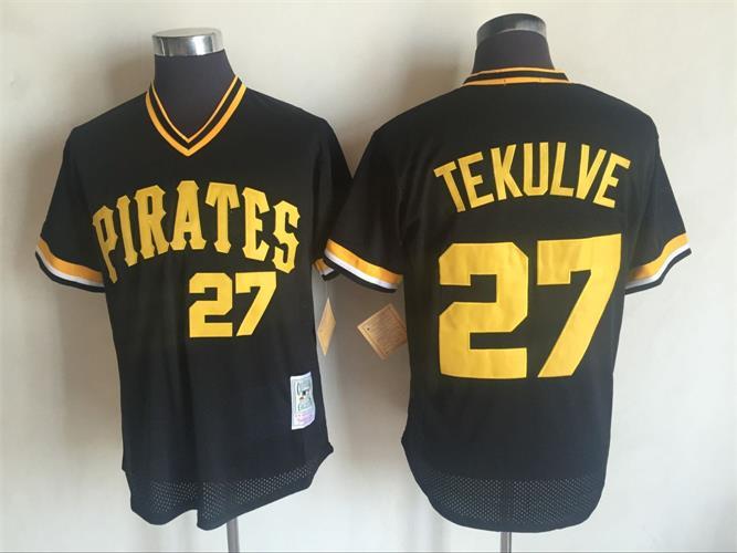 Pittsburgh Pirates #27 Kent Tekulve Mitchell and Ness Black Throwback Stitched Jerseys