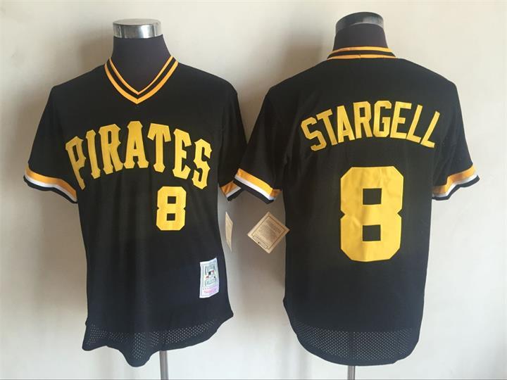 Pittsburgh Pirates #8 Willie Stargell Mitchell And Ness Black Throwback Stitched Jersey