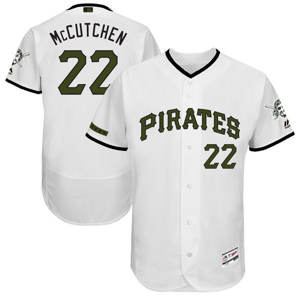 Pittsburgh Pirates #22 Andrew McCutchen Majestic White 2017 Memorial Day Authentic Collection Flex Base Player Stitched Jersey