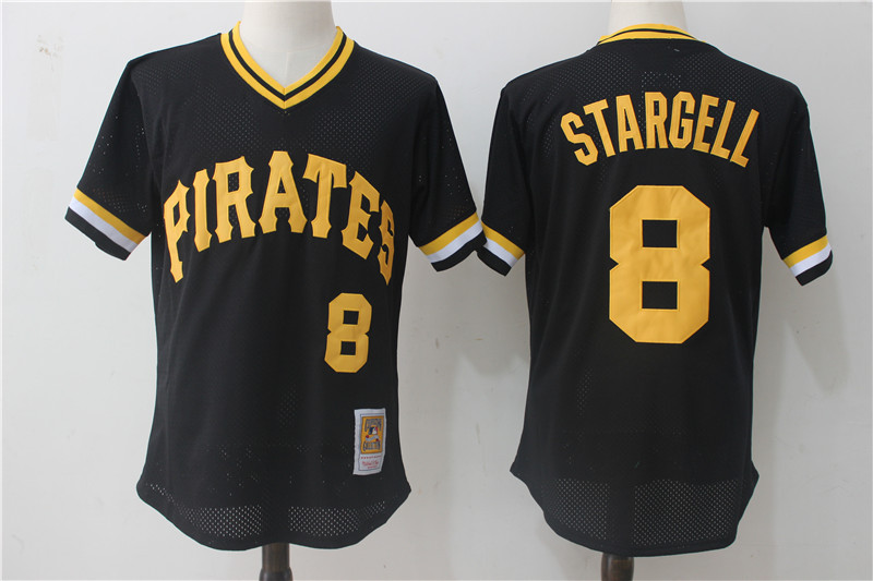 Pittsburgh Pirates #8 Willie Stargell Mitchell Ness Black 1982 Authentic Cooperstown Collection Mesh Batting Practice Stitched Jersey