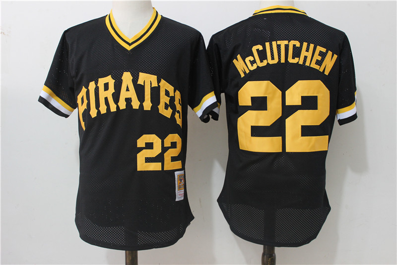 Pittsburgh Pirates #22 Andrew McCutchen Mitchell Ness Black 1982 Authentic Cooperstown Collection Mesh Batting Practice Stitched Jersey