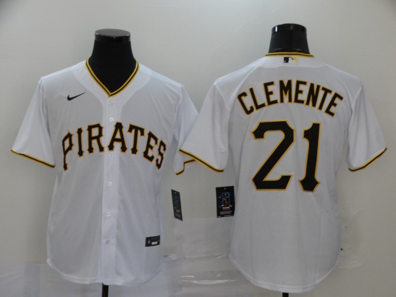 Pittsburgh Pirates #21 Roberto Clemente White Cool Base Stitched Jersey