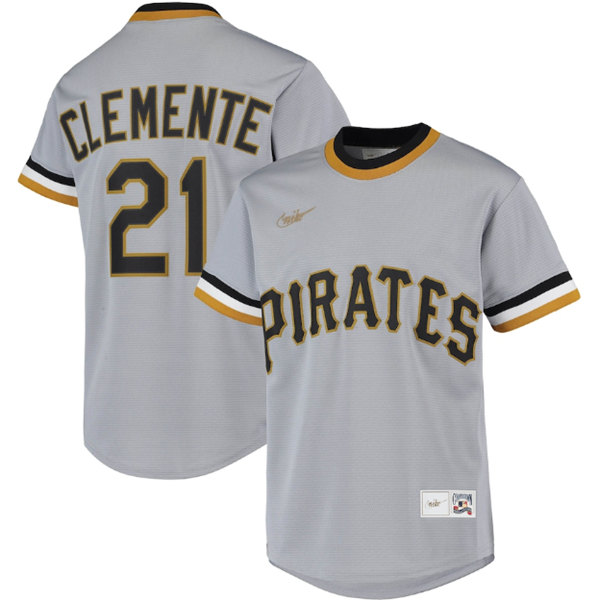 Pittsburgh Pirates #21 Roberto Clemente Gray Stitched Jersey