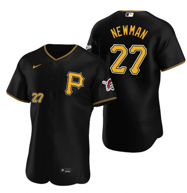 Pittsburgh Pirates #27 Kevin Newman Black Flex Base Stitched Jersey