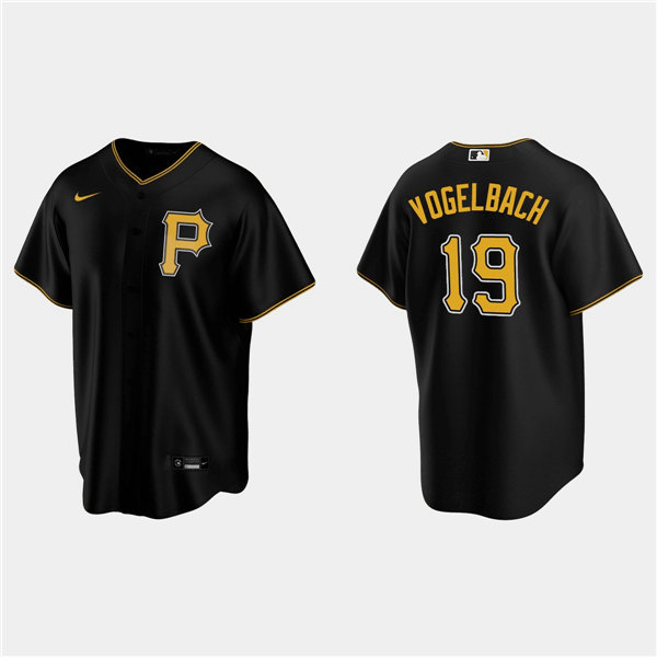 Pittsburgh Pirates #19 Daniel Vogelbach Black Cool Base Stitched Jersey
