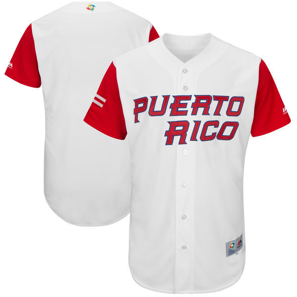 Puerto Rico Baseball Majestic White 2017 World Baseball Classic Team Stitched WBC Jersey