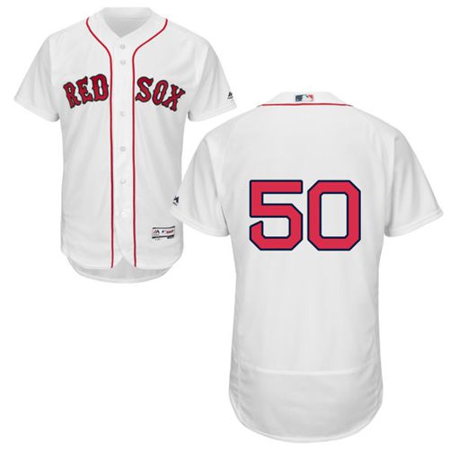 Red Sox #50 Mookie Betts White Flexbase Authentic Collection Stitched Jersey