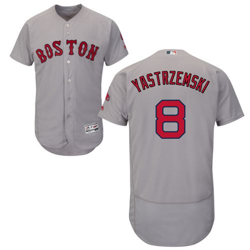 Red Sox #8 Carl Yastrzemski Grey Flexbase Authentic Collection Stitched Jersey
