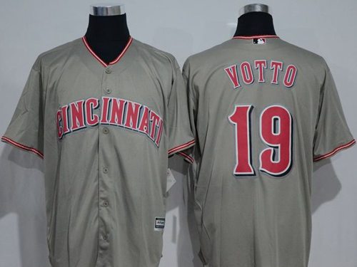 Reds #19 Joey Votto Grey New Cool Base Stitched Jersey