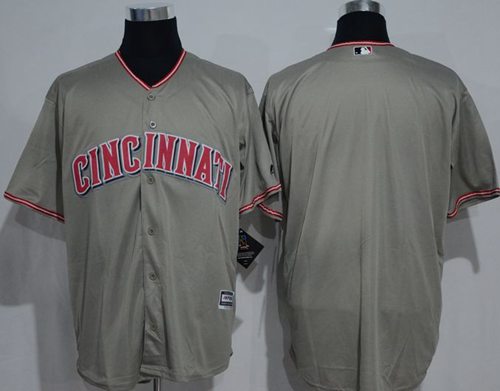 Reds Blank Grey New Cool Base Stitched Jersey