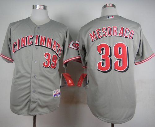 Reds #39 Devin Mesoraco Grey Cool Base Stitched Jersey