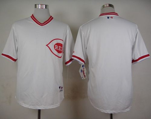 Reds Blank White 1990 Turn Back The Clock Stitched Jersey