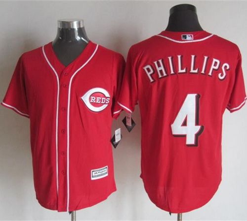 Reds #4 Brandon Phillips Red New Cool Base Stitched Jersey