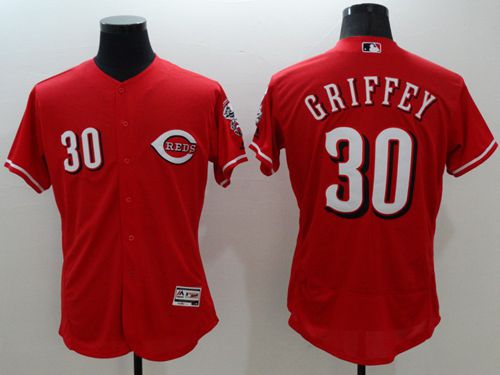 Reds #30 Ken Griffey Red Flexbase Authentic Collection Stitched Jersey