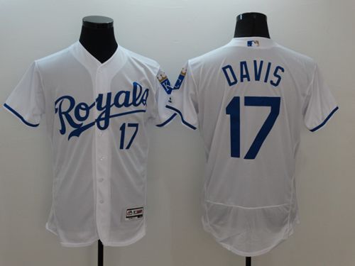 Royals #17 Wade Davis White Flexbase Authentic Collection Stitched Jersey