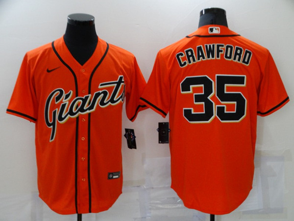 San Francisco Giants #35 Brandon Crawford Orange Cool Base Stitched Jersey