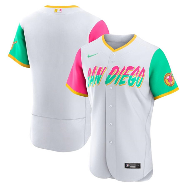 San Diego Padres Blank White 2022 City Connect Flex Base Stitched Baseball Jersey