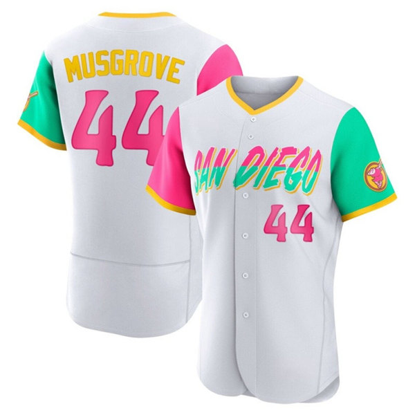 San Diego Padres #44 Joe Musgrove White 2022 City Connect Flex Base Stitched Baseball Jersey