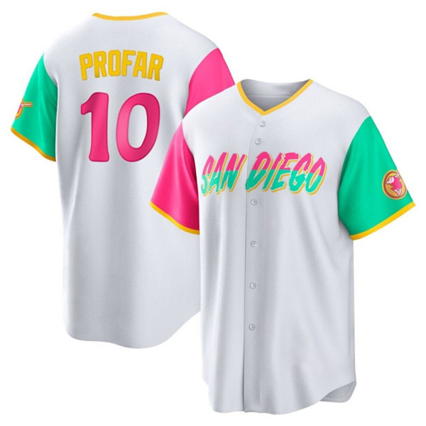 San Diego Padres #10 Jurickson Profar White 2022 City Connect Cool Base Stitched Jersey