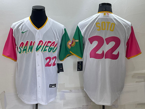 San Diego Padres #22 Juan Soto White City Connect Cool Base Stitched Baseball Jersey