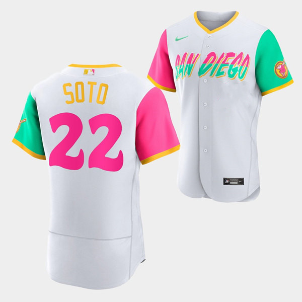 San Diego Padres #22 Juan Soto White 2022 City Connect Flex Base Stitched Baseball Jersey